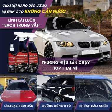 Chai xịt nano dẻo Ultima 650ml - Vệ sinh, phủ bóng, chống bám nước ô tô, Số 1 Mỹ 2 Chai xịt nano dẻo Ultima 650ml - Vệ sinh, phủ bóng, chống bám nước ô tô, Số 1 Mỹ 2