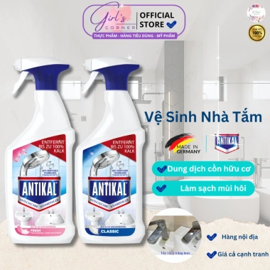Chai xịt tẩy cặn canxi inox Antikal - Vệ sinh vòi rửa, vòi sen, giá chỉ 90.000đ