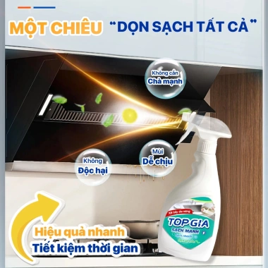 Chai xịt tẩy đa năng TOPGIA 500ml - Khử mùi, kháng khuẩn, sạch vết bẩn, chỉ 69k