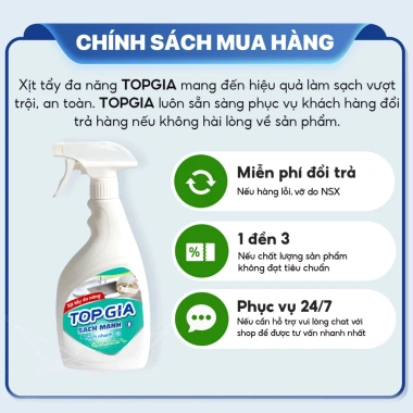 Chai xịt tẩy đa năng TOPGIA 500ml - Khử mùi, kháng khuẩn, sạch vết bẩn, chỉ 69k