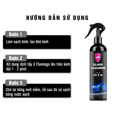 Chai Xịt Tẩy Ố Kính Xe FLAMINGO F188 250ml – Loại Cặn Canxi, Ố Mốc, Kính Mờ Đục 9