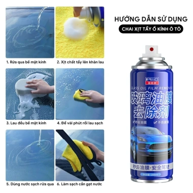 Chai Xịt Tẩy Ố Kính Xe Ô Tô Tẩy Cặn Canxi, Làm Bóng, Phủ Nano Chống Bám Nước 65.000₫