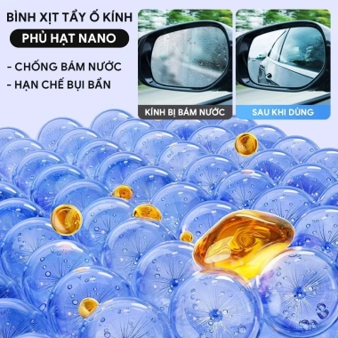 Chai Xịt Tẩy Ố Kính Xe Ô Tô Tẩy Cặn Canxi, Làm Bóng, Phủ Nano Chống Bám Nước 65.000₫