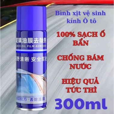 Chai Xịt Tẩy Ố Kính Xe Ô Tô Tẩy Cặn Canxi, Làm Bóng, Phủ Nano Chống Bám Nước 65.000₫