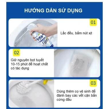 Chai xịt tẩy rửa bồn cầu bọt tuyết Nano Nhật Bản 500ml - Loại bỏ vi khuẩn, vết ố vàng, giảm còn 70.000đ 6