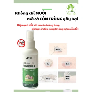 Chai Xịt Tinh Dầu Thực Vật 100ml - Đuổi Muỗi, Côn Trùng An Toàn Cho Mẹ và Bé 3 Chai Xịt Tinh Dầu Thực Vật 100ml - Đuổi Muỗi, Côn Trùng An Toàn Cho Mẹ và Bé 3