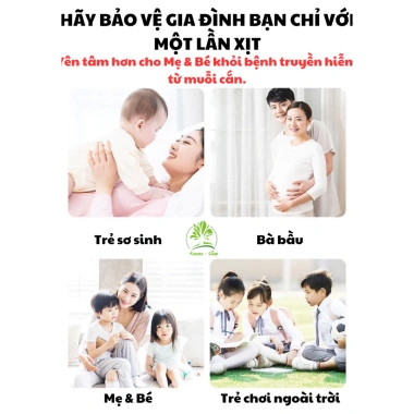 Chai Xịt Tinh Dầu Thực Vật 100ml - Đuổi Muỗi, Côn Trùng An Toàn Cho Mẹ và Bé