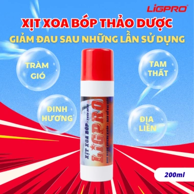 Chai Xịt Xoa Bóp LIGPRO 200ml - Dầu Thảo Dược Giảm Đau Xương Khớp, Massage Cổ Vai Gáy, 125.898 VND