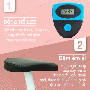 CHAIR-X Xe đạp tập thể dục trong nhà YS02 Pink - Giá ưu đãi 1.099.000 VND 2.025