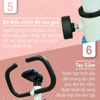 CHAIR-X Xe đạp tập thể dục trong nhà YS02 Pink - Giá ưu đãi 1.099.000 VND 2.025