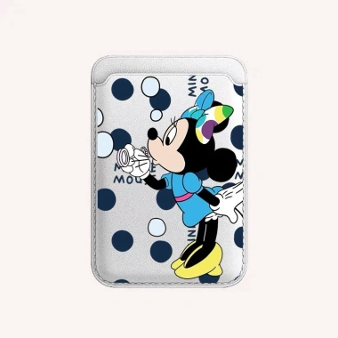 Chấm bi Mickey họa tiết ví da đựng thẻ cho iPhone 11‑16, giá chỉ 68.850 VND