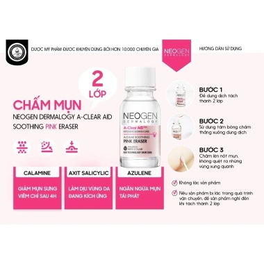 Chấm Mụn 2 Lớp Xẹp Mụn Sau 4H Neogen Dermalogy A-Clear Aid Soothing Pink Eraser 15ml - Giảm còn 270k 6