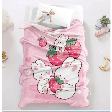 Chăn bé đi học 1m x 1m4 - Chăn tuyết nhung ngộ nghĩnh, mềm mịn, an toàn, Giá 65.000đ