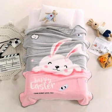 Chăn bé đi học 1m x 1m4 - Chăn tuyết nhung ngộ nghĩnh, mềm mịn, an toàn, Giá 65.000đ