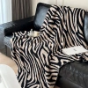Chăn Bọc Sofa Hình Ngựa Vằn Superior Sense - Nhung Nửa Mặt, Chăn Ngủ Văn Phòng, Chăn Hàng Không, Trang Trí Giườn - Giá Ưu Đãi 630.000₫