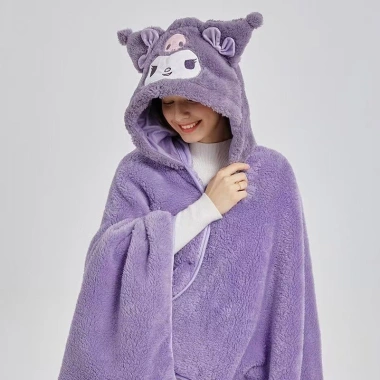 Chăn choàng có mũ trùm siêu mềm, ấm cúng cho học sinh và dân văn phòng 180.000₫