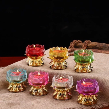 Chấn Đế Đựng Nến & Đèn Cầy Hoa Sen Hợp Kim - Nhiều mẫu, màu đa dạng, chịu nhiệt tốt, 59.630 VND 2
