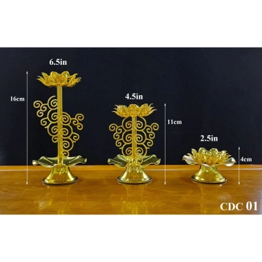 Chấn Đế Đựng Nến & Đèn Cầy Hoa Sen Hợp Kim - Nhiều mẫu, màu đa dạng, chịu nhiệt tốt, 59.630 VND 8