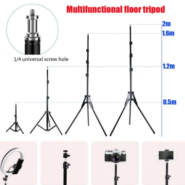 Chân đèn livestream Fusender cao ~2m1, tripod chắc chắn cho studio, quay phim, máy ảnh - Giá 56.500₫