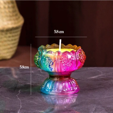 Chân Đèn Nến và Đế Đèn Cầy Lưu Ly - Bát Cát Tường 7 Màu Thủy Tinh Giá 29.900 7
