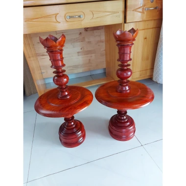 Chân Đèn Thờ Gỗ Hương Tự Nhiên Thắp Điện Cao Vừa Phải Bền Đẹp Giá Xả Kho 639.000