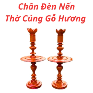 Chân Đèn Thờ Gỗ Hương Tự Nhiên Thắp Điện Cao Vừa Phải Bền Đẹp Giá Xả Kho 639.000