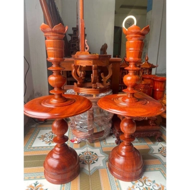 Chân Đèn Thờ Gỗ Hương Tự Nhiên Thắp Điện Cao Vừa Phải Bền Đẹp Giá Xả Kho 639.000
