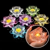 Chân Đèn Thủy Tinh Lưu Ly Hoa Sen Đựng Nến Tealight Nhiều Màu Giá 34.200₫ 5