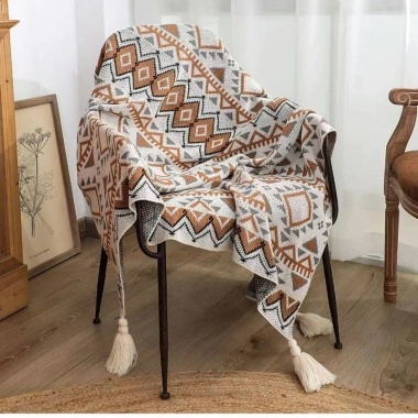 Chăn dệt kim bohemian mềm mại, thân thiện da, phù hợp cho bé, sofa, văn phòng, giá ưu đãi