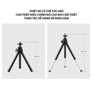 Chân Đỡ Webcam 3 Chân Đa Năng, Tripod Di Động Đặt Bàn, Hỗ Trợ Lỗ Ren - Giá Ưu Đãi 29.000₫ 2