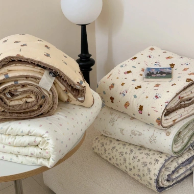 Chăn Duvet Hoạt Hình Hoa Sữa Dệt Kim Cotton Đậu Chăn Đậu Nành – Size Đa Dạng, 744.160 VND