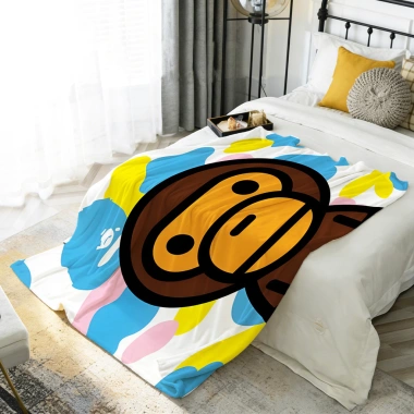 Chăn Flannel Baby Milo Bape: Sang Trọng, Mềm Mại, Ấm Áp, Lý Tưởng Du Lịch Giường