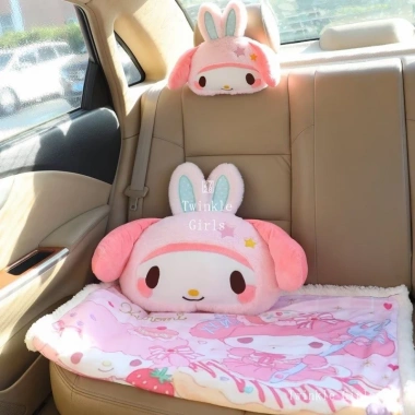 Chăn gối ôm 2 trong 1 Kuromi Cinnamoroll - Chăn điều hòa dày, gối đầu xe, gối cổ, 158.000₫