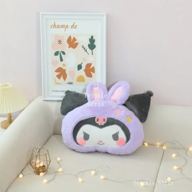 Chăn gối ôm 2 trong 1 Kuromi Cinnamoroll - Chăn điều hòa dày, gối đầu xe, gối cổ, 158.000₫