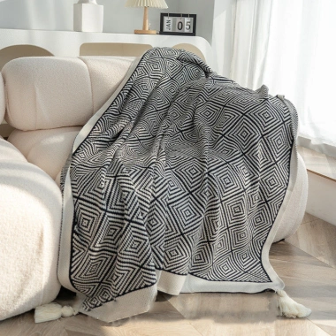 Chăn Không Khí Dệt Kim Bắc Âu Nhẹ Sang Trọng cho Đầu Giường, Văn Phòng và Sofa