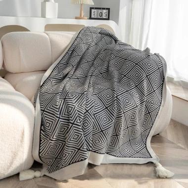 Chăn Không Khí Dệt Kim Bắc Âu Nhẹ Sang Trọng cho Đầu Giường, Văn Phòng và Sofa