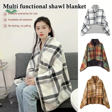 Chăn lông cừu kẻ sọc PfultR nút Winte - ấm áp, cho giường, sofa, phòng ngủ - 166k 2