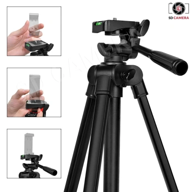 Chân máy ảnh F-14 Tripod cho máy ảnh & điện thoại, kẹp, bảo sạc, remote - Giá 218.000₫