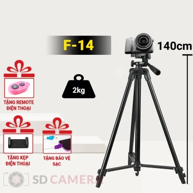 Chân máy ảnh F-14 Tripod cho máy ảnh & điện thoại, kẹp, bảo sạc, remote - Giá 218.000₫ 10 Chân máy ảnh F-14 Tripod cho máy ảnh & điện thoại, kẹp, bảo sạc, remote - Giá 218.000₫ 10