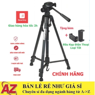Chân Máy Ảnh Tripod 3.520 Hợp Kim, Tặng Đầu Kẹp Điện Thoại - 225.000 VNĐ