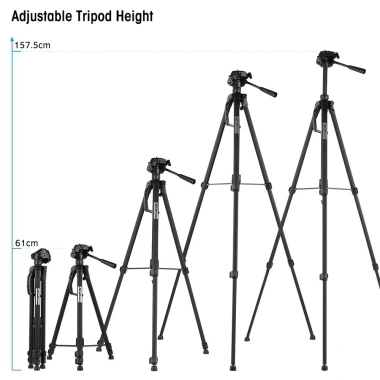 Chân Máy Ảnh Tripod 3.520 Hợp Kim, Tặng Đầu Kẹp Điện Thoại - 225.000 VNĐ