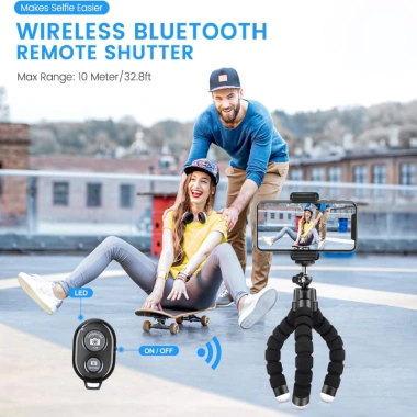 Chân máy nhỏ Selfie Stick Bluetooth, đỡ điện thoại, bọt biển, màn trập từ xa, 58.300₫