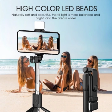 Chân máy Selfie Stick 3 trong 1 Tripod Monopod Bluetooth không dây Giá đỡ điện thoại mini ngoài trời giảm giá tới 18%