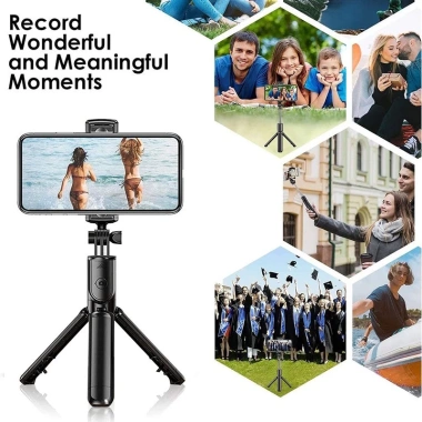 Chân máy Selfie Stick 3 trong 1 Tripod Monopod Bluetooth không dây Giá đỡ điện thoại mini ngoài trời giảm giá tới 18%