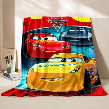 Chăn Mềm Lông Tơ Disney Cars McQueen 4 Mùa Đa Dụng cho Trẻ Em và Người Lớn - Sofa, Giường, Du Lịch, Ném Chăn 10