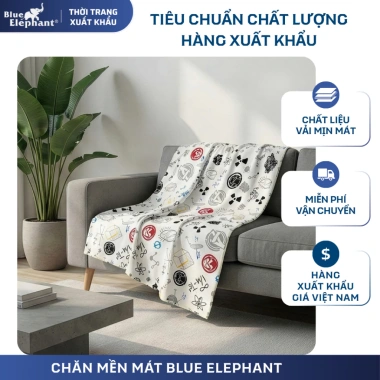 Chăn mền mát in bông Blue Elephant – nhanh khô, giữ ấm, chăn mùa hè Việt Nam 100.000₫
