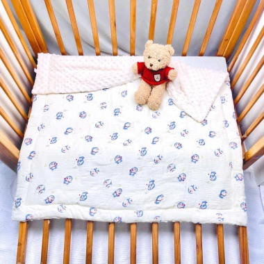 Chăn mùa đông bé sơ sinh 100x110 cm vải muslin lót hạt đậu - Giá 200.000 đồng 3 Chăn mùa đông bé sơ sinh 100x110 cm vải muslin lót hạt đậu - Giá 200.000 đồng 3