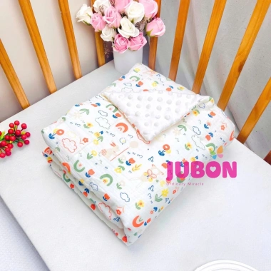 Chăn mùa đông bé sơ sinh 100x110 cm vải muslin lót hạt đậu - Giá 200.000 đồng