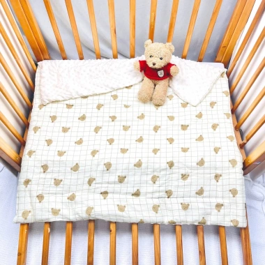 Chăn mùa đông bé sơ sinh 100x110 cm vải muslin lót hạt đậu - Giá 200.000 đồng 5 Chăn mùa đông bé sơ sinh 100x110 cm vải muslin lót hạt đậu - Giá 200.000 đồng 5