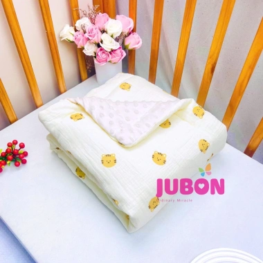 Chăn mùa đông bé sơ sinh 100x110 cm vải muslin lót hạt đậu - Giá 200.000 đồng